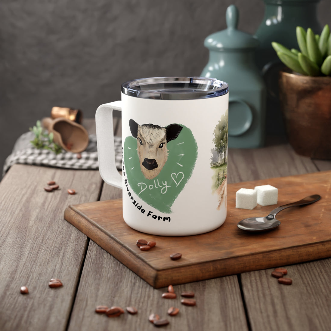 Rustic Insulated Coffee Mug | 10oz Mug with Farmhouse Design for Country Lovers