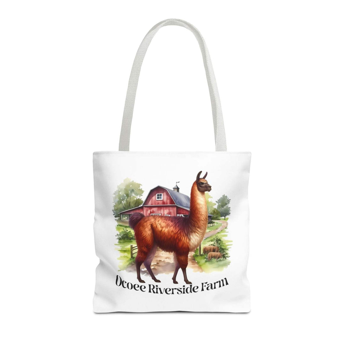 Eco-friendly Alpaca Tote Bag from Ocoee Riverside Farm with animal design and durable polyester material