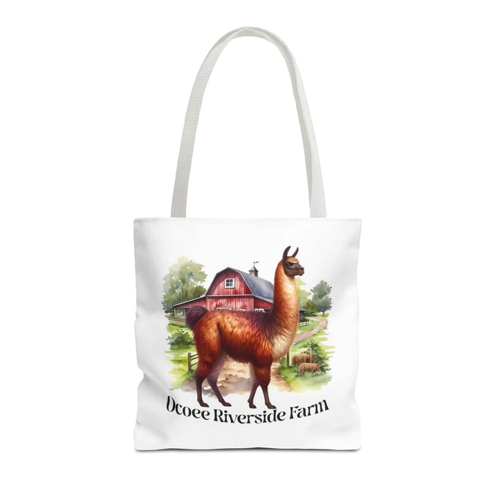 Eco-friendly Alpaca Tote Bag from Ocoee Riverside Farm with animal design and durable polyester material