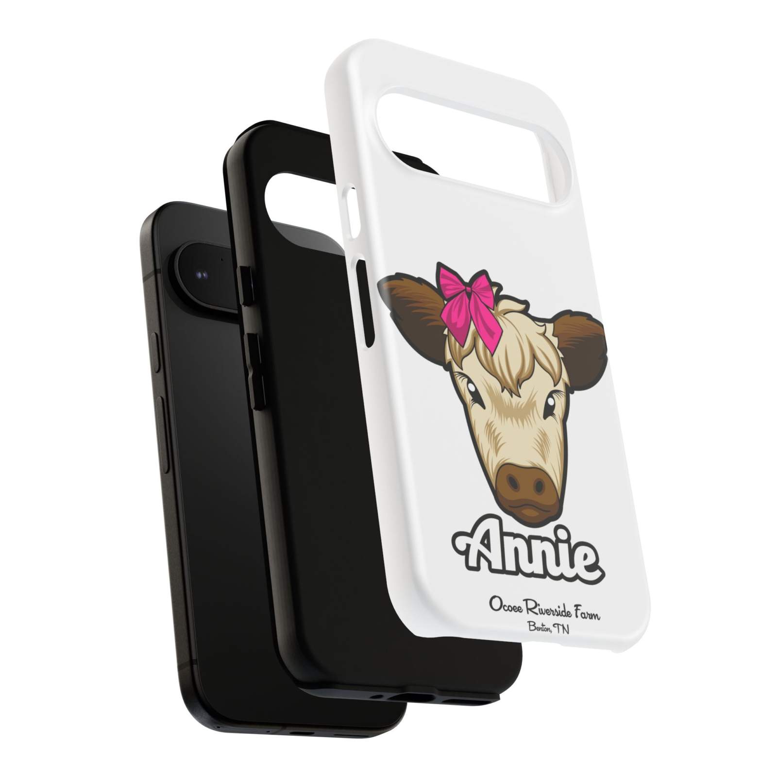 Annie the Cow Phone Case with Red Bow - Farm Animal Lover Gift
