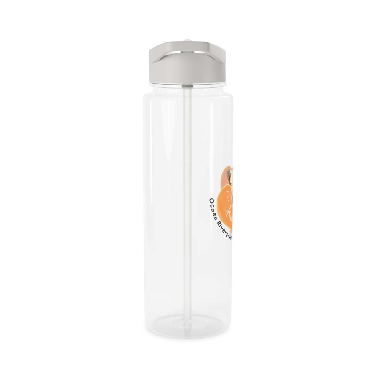 Clear Country Cow Water Bottle made from BPA-free Tritan with leak-proof lid and foldable straw for everyday use