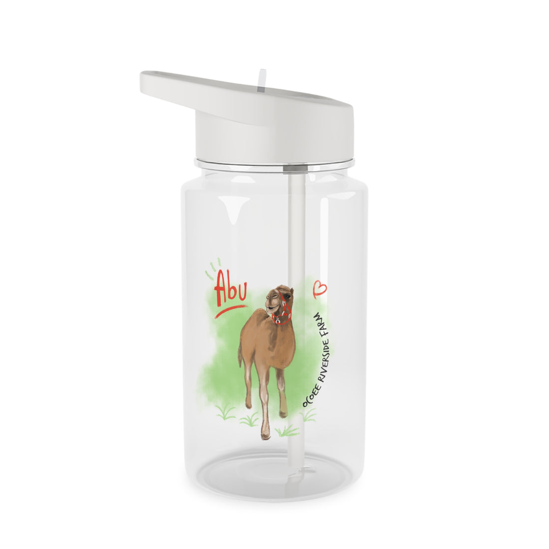 Cute Camel Farm Tritan Water Bottle with Straw