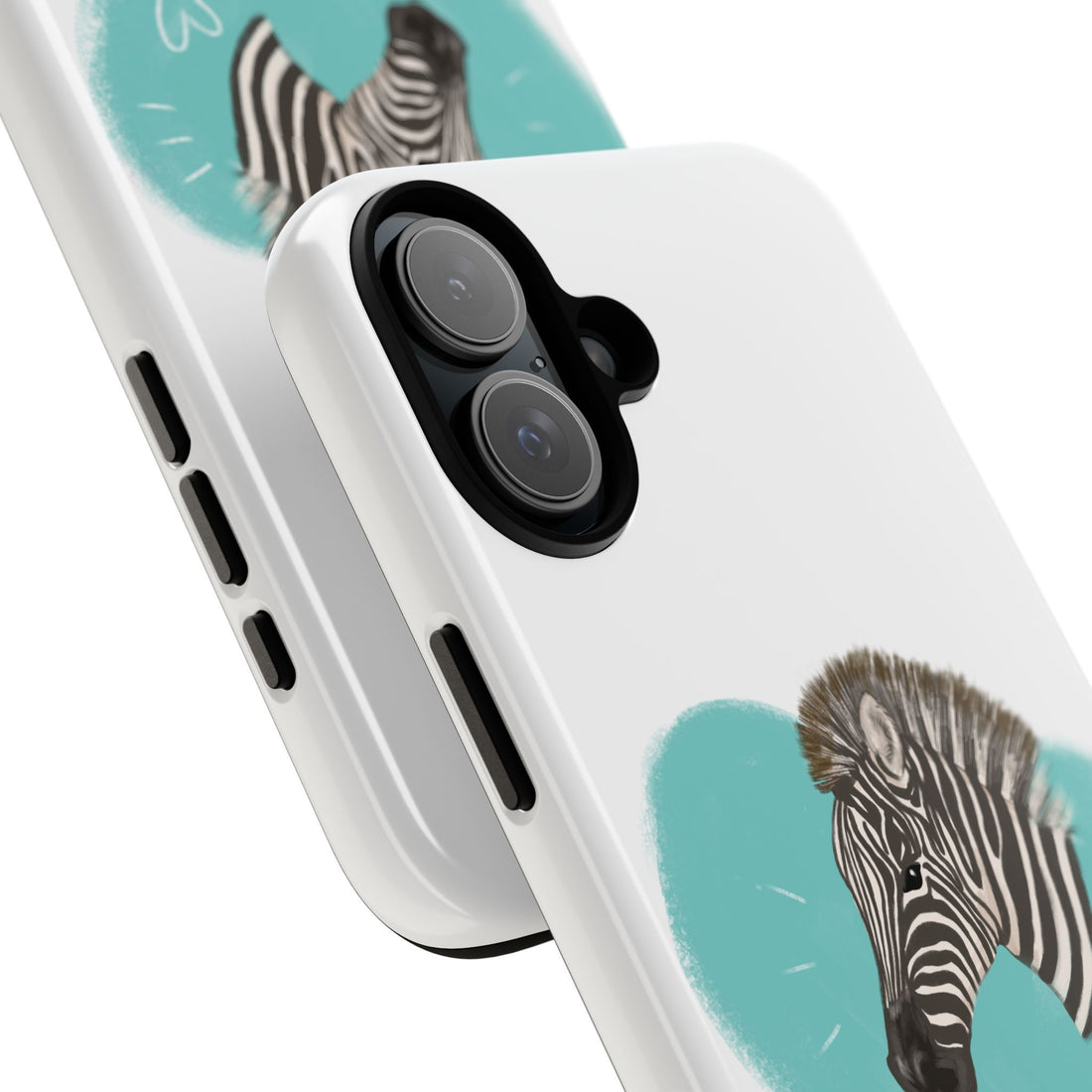 A zebra adorned with the word "Marty" creatively integrated into its stripes at Ocoee Riverside Farm Phone Case