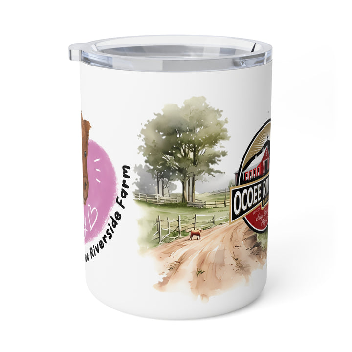 Rustic Farmhouse Insulated Coffee Mug - 10oz with Whimsical Artwork