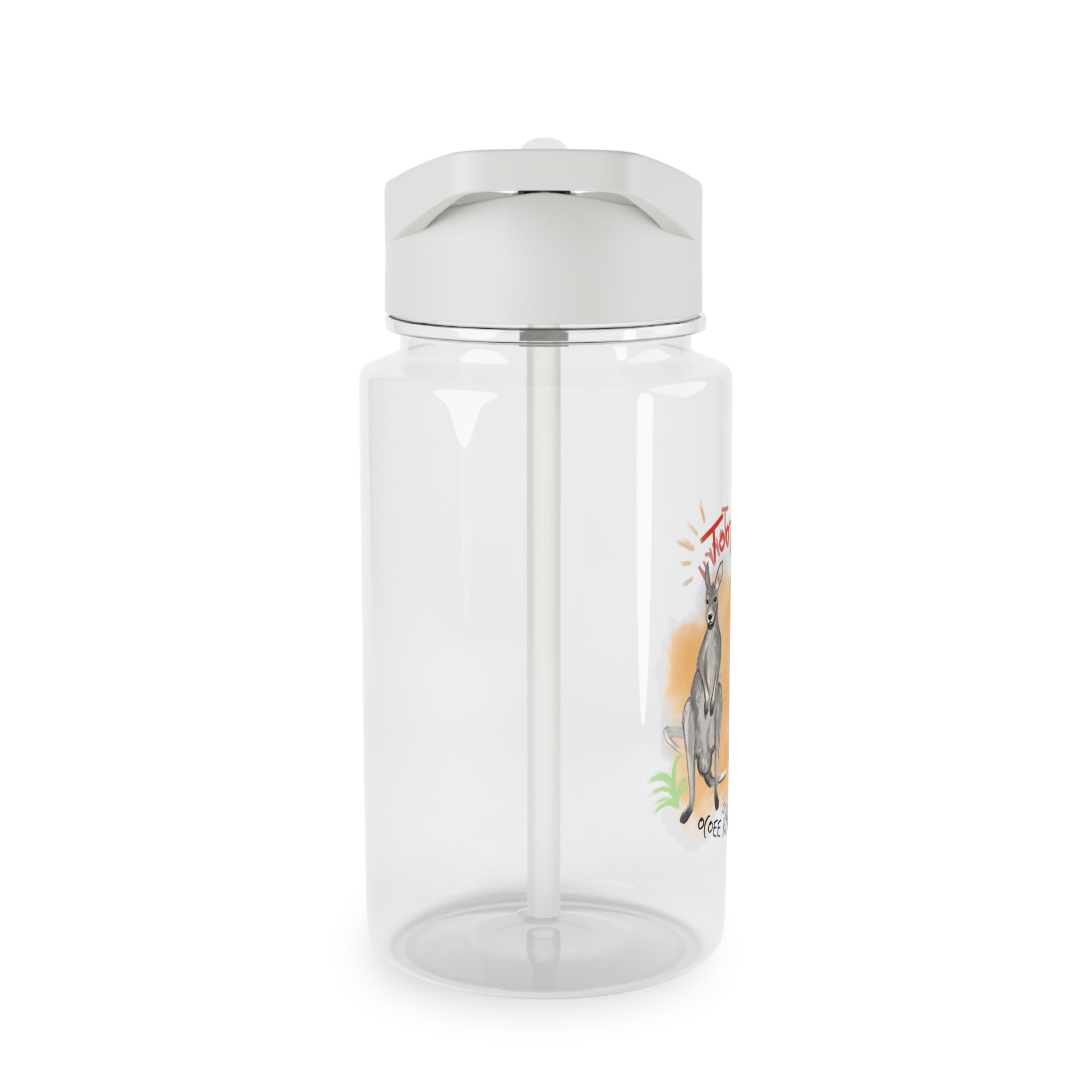 Cute Kangaroo Farm Tritan Water Bottle with Straw