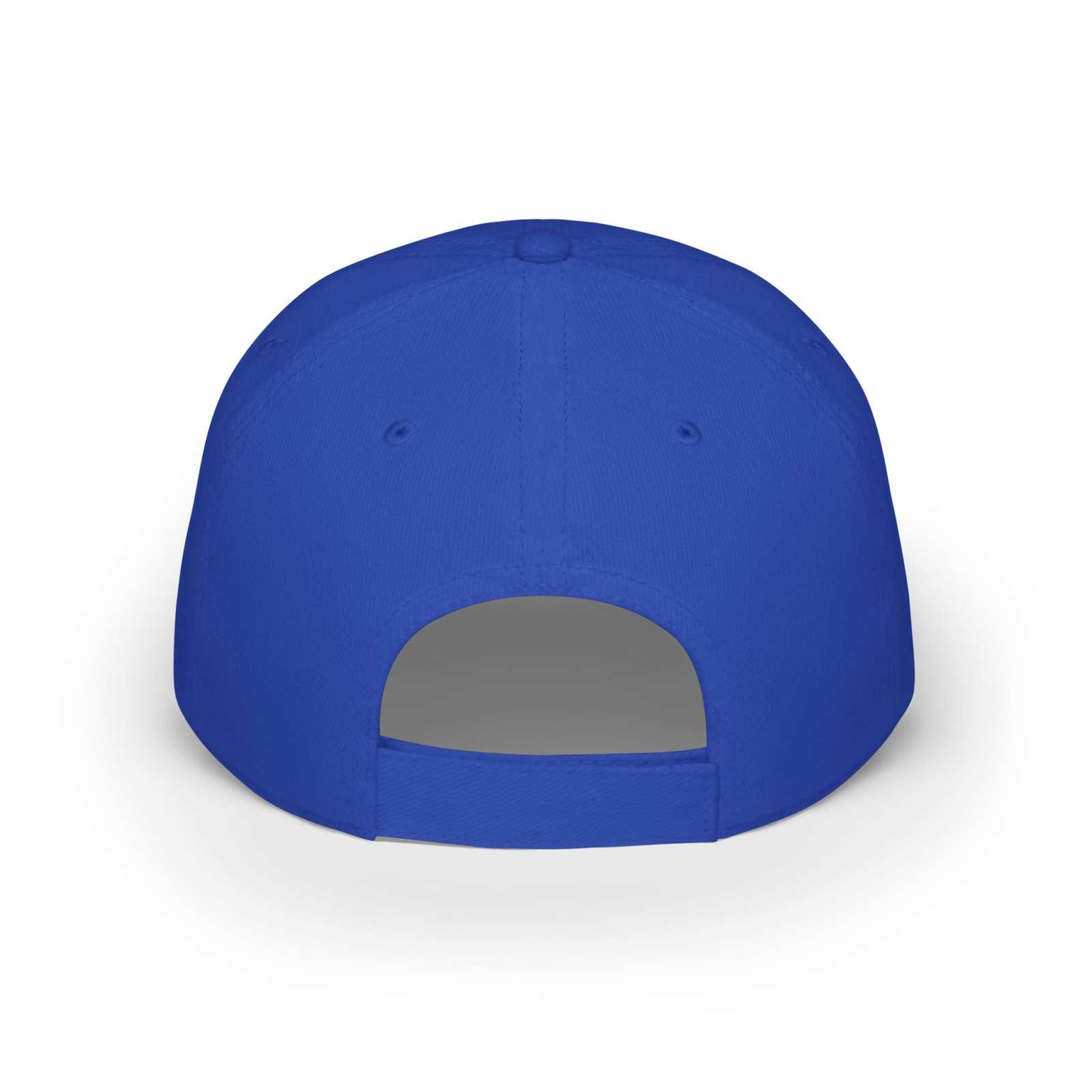 Blue adjustable cotton baseball cap with low-profile design and Velcro closure, part of the cow baseball cap collection.
