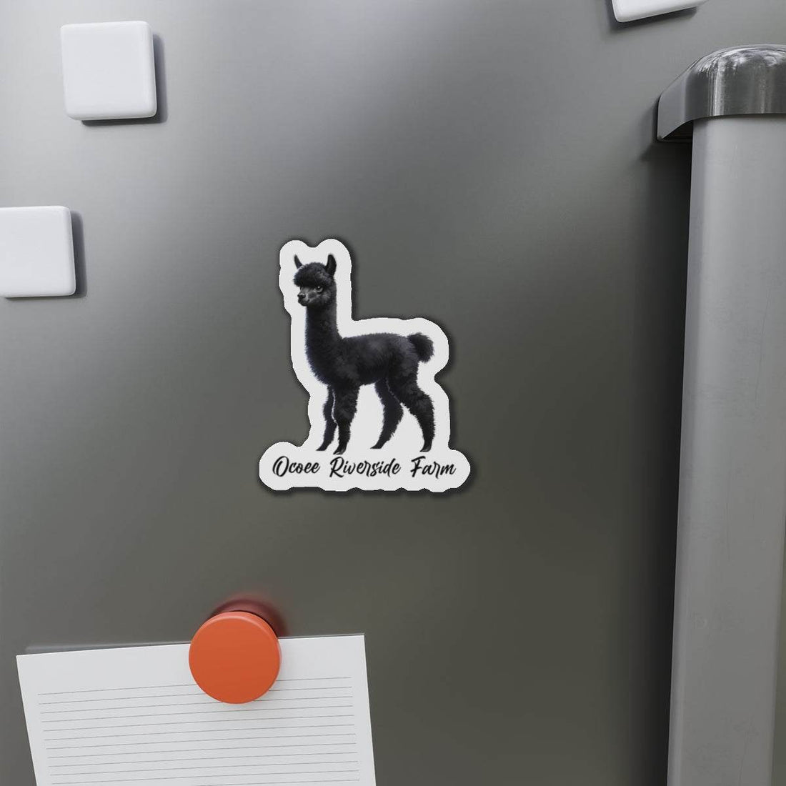 Black Alpaca Die-Cut Magnet 