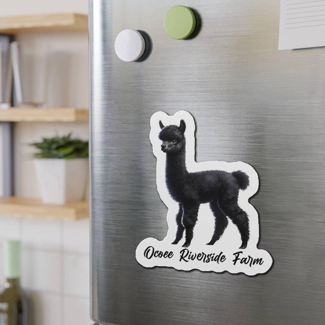 Black Alpaca Die-Cut Magnet 