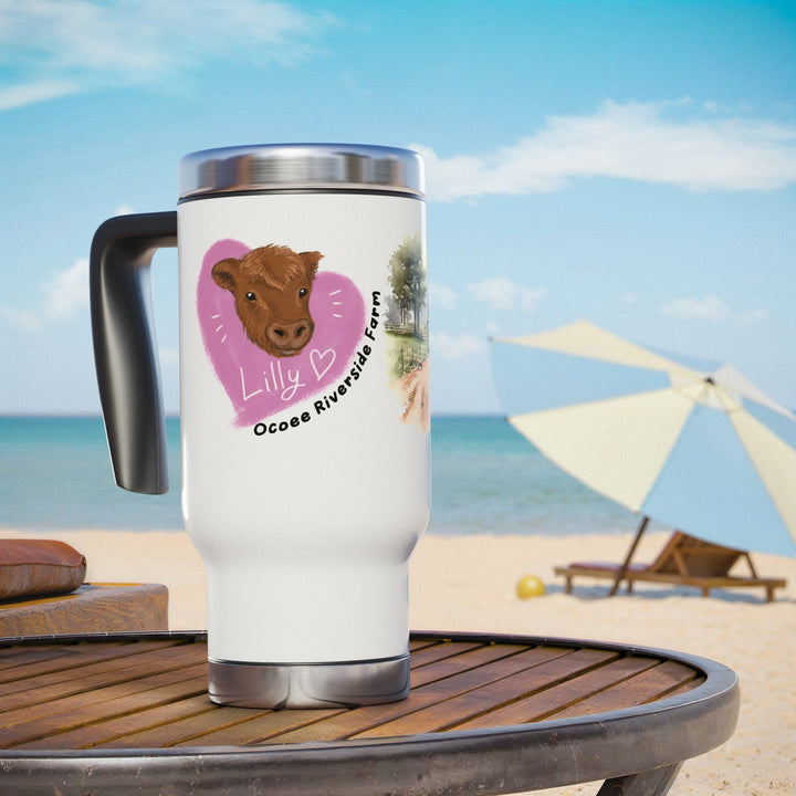 Personalized Stainless Steel Travel Mug - Farm Animal Design, 14oz