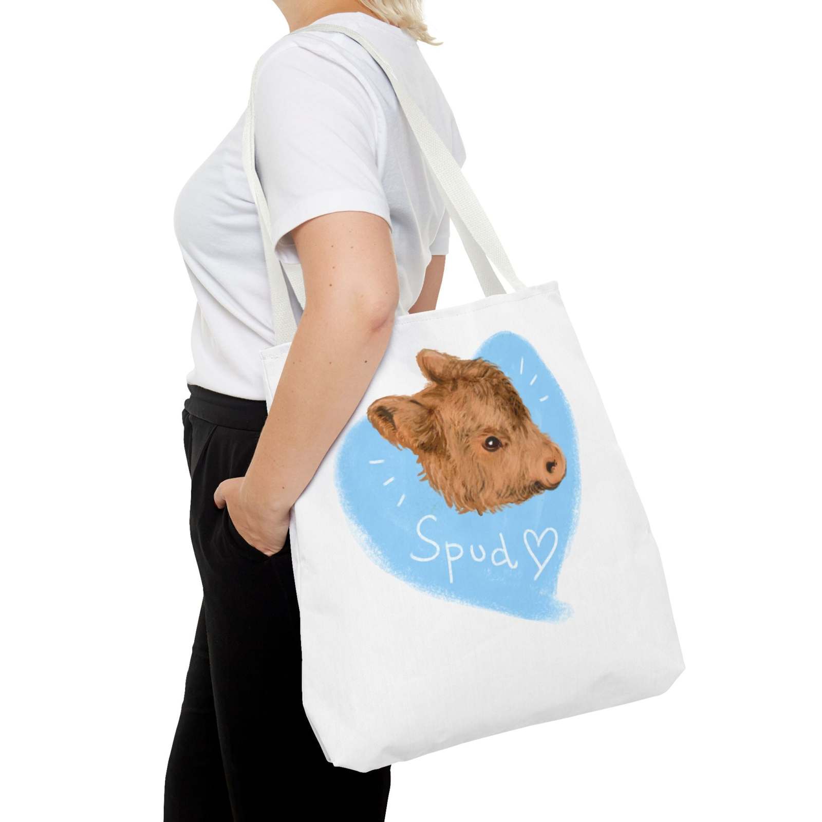 Adorable Spud Cow Tote Bag
