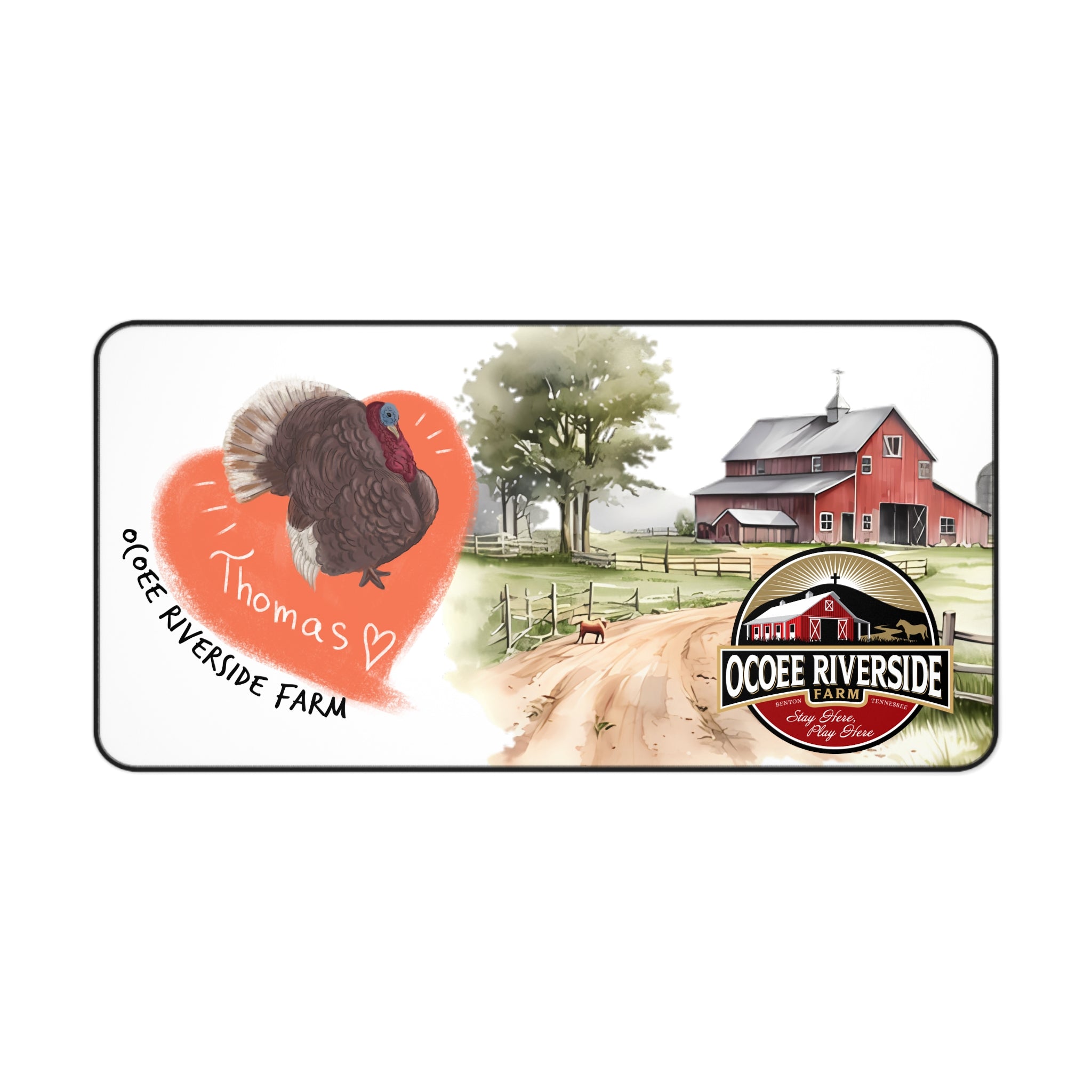 Animal Farm Custom Ocoee Riverside Farm Desk Mat Design