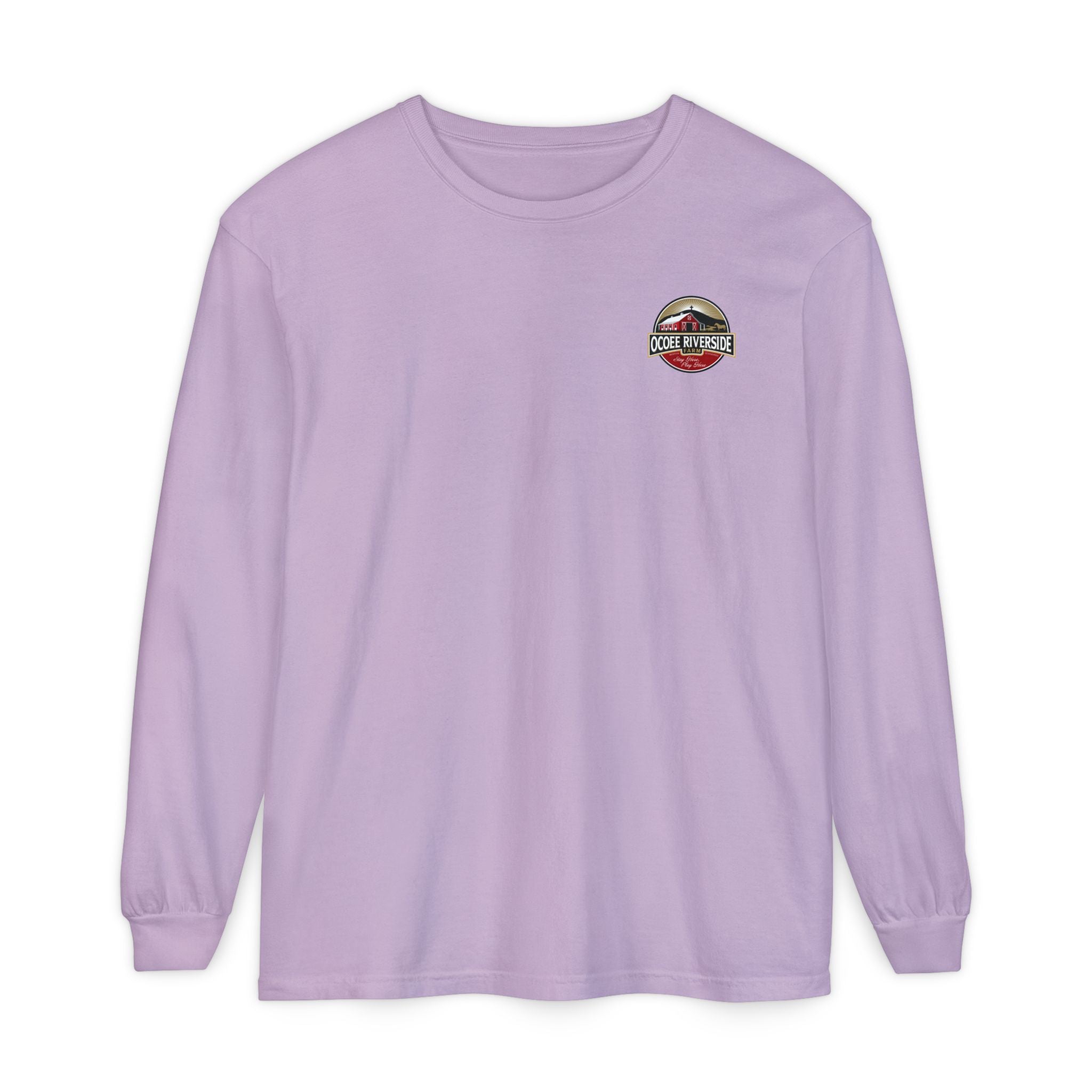 Unisex Garment-Dyed Long Sleeve T-Shirt with Cow Design - Perfect for Animal Lovers