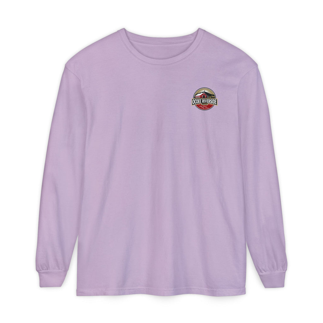 Unisex Garment-Dyed Long Sleeve T-Shirt with Cow Design - Perfect for Animal Lovers