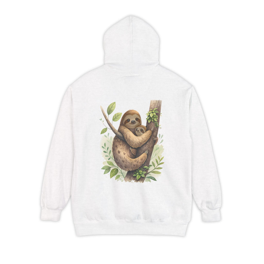 Cozy Sloth Hoodie - Unisex Garment-Dyed Sweatshirt with Nature Design