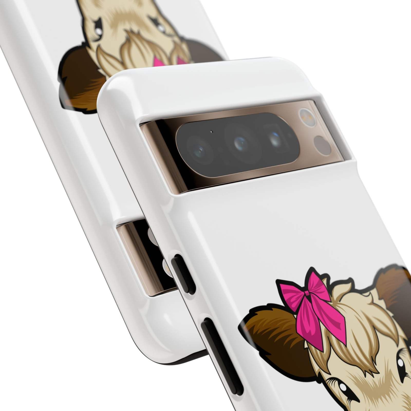 Cute cow phone case with red bow design, perfect farm animal lover gift, stylish and durable.