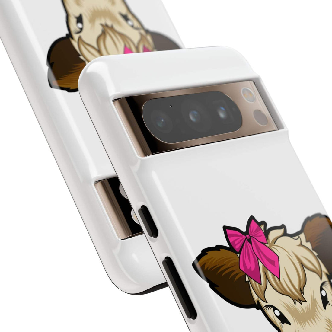 Cute cow phone case with red bow design, perfect farm animal lover gift, stylish and durable.