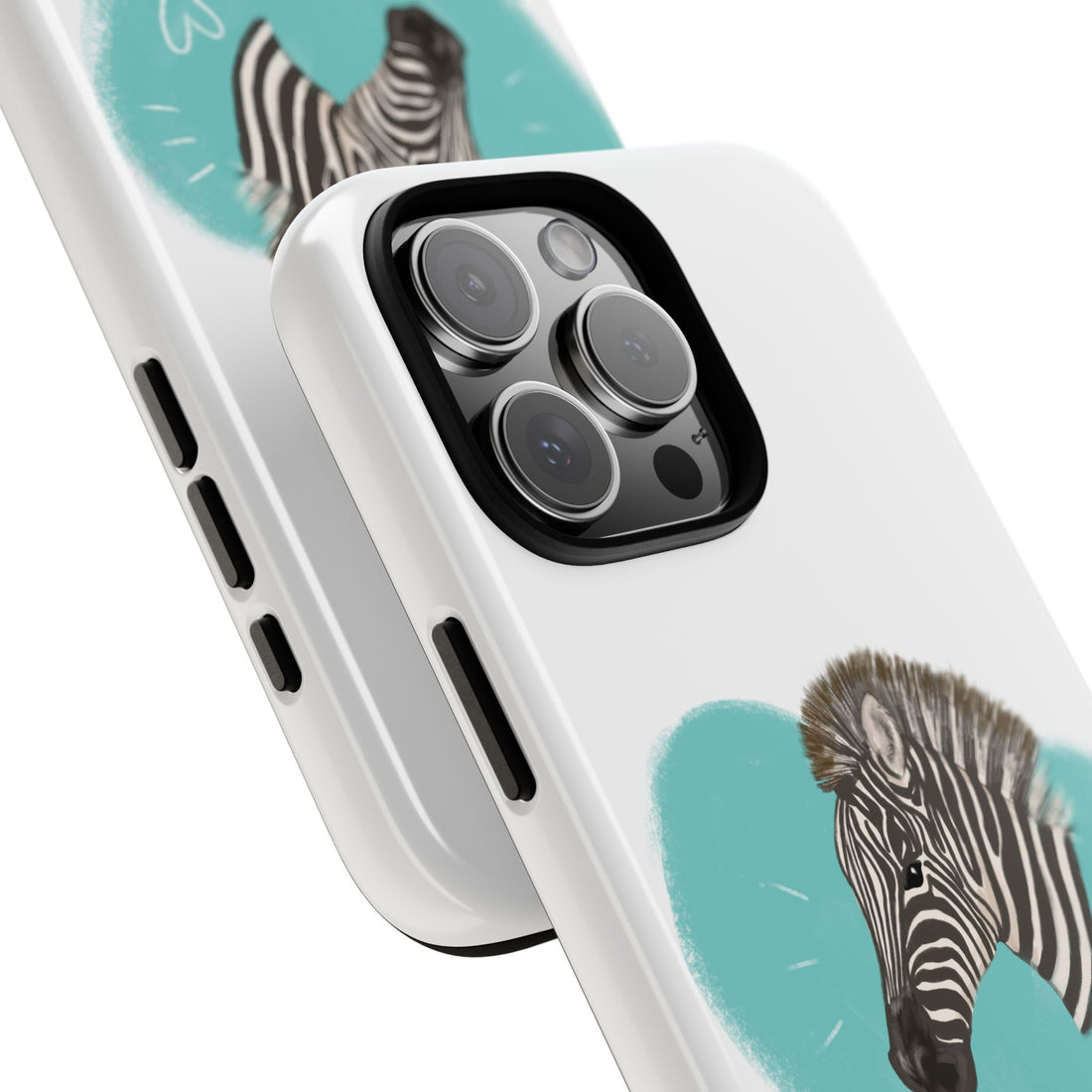 A zebra adorned with the word "Marty" creatively integrated into its stripes at Ocoee Riverside Farm Phone Case