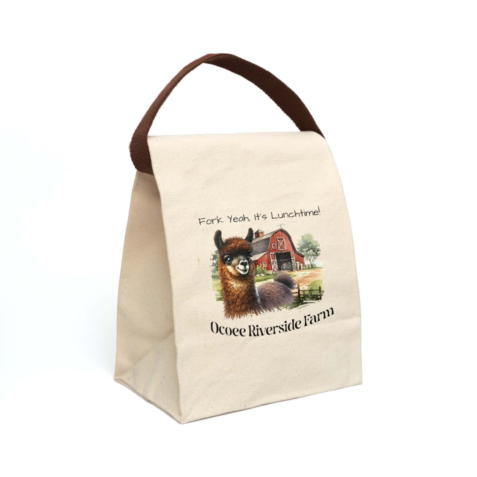 Funny Llama Canvas Lunch Bag