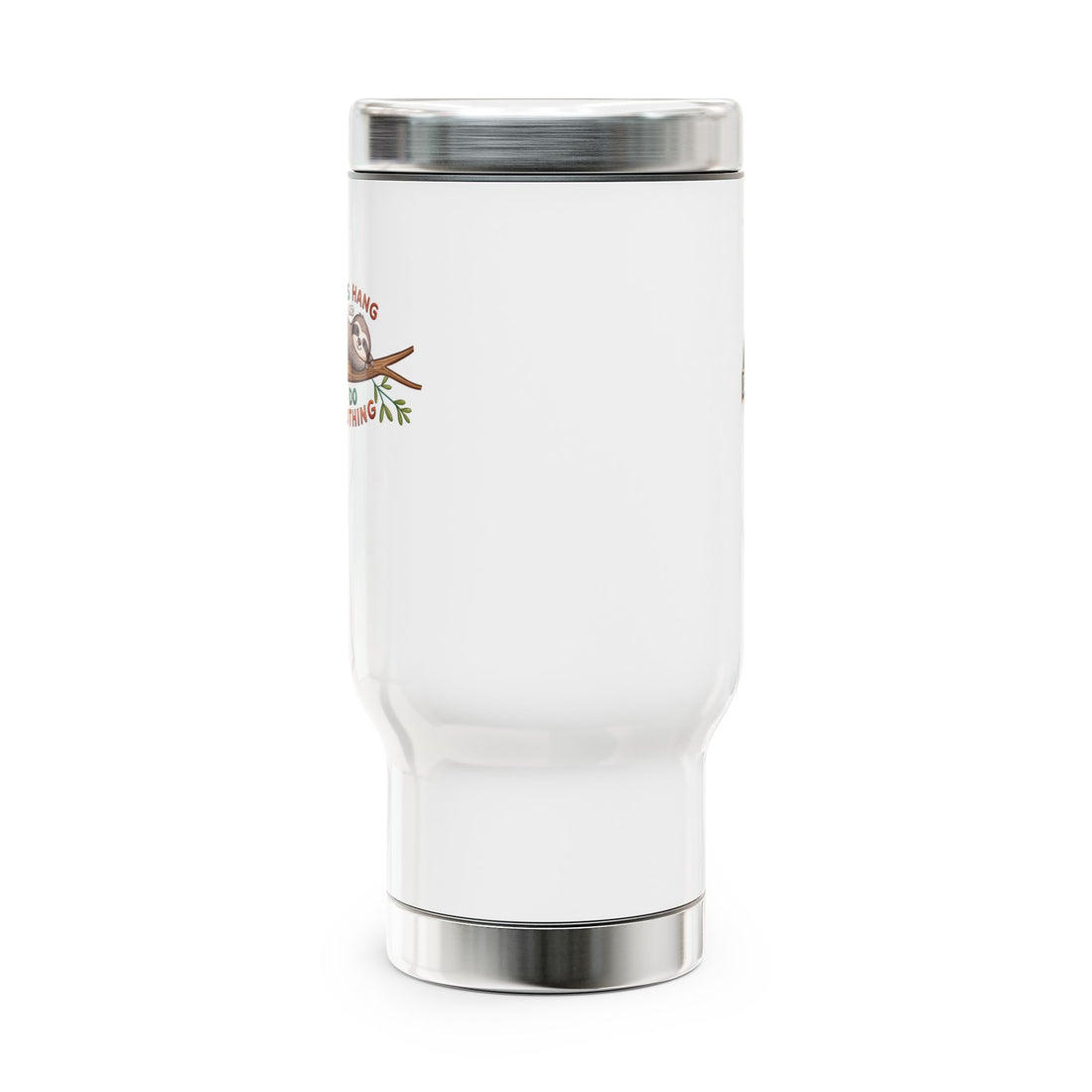 Whimsical Sloth Travel Mug - 14oz Stainless Steel with Handle, Perfect for Relaxing Days