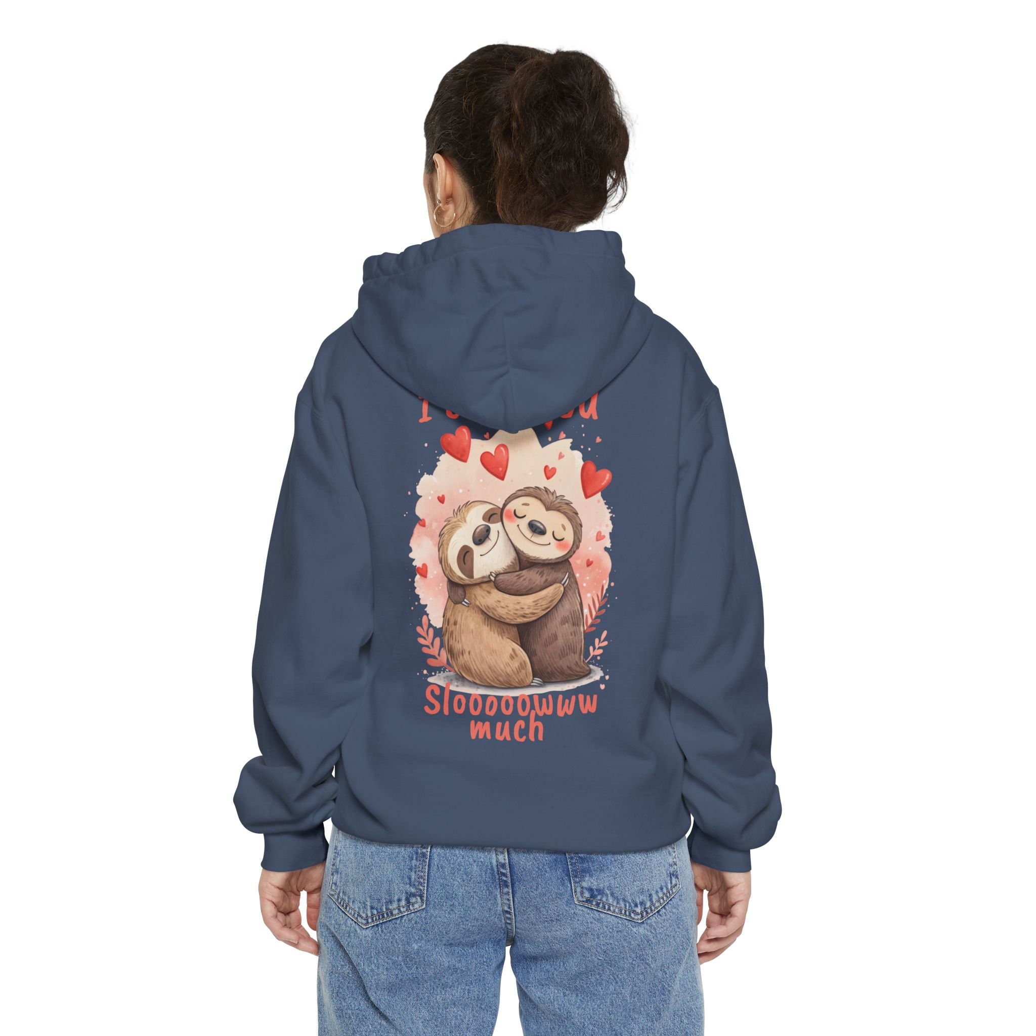 Adorable Sloth Love Hoodie - Unisex Garment-Dyed Hoodie for Warm Feelings and Cuddles