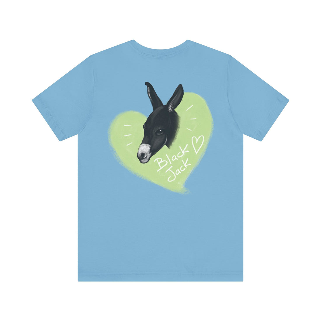 A donkey featuring the words "Black Jack" prominently displayed on its side at Ocoee Riverside Farm T-Shirt