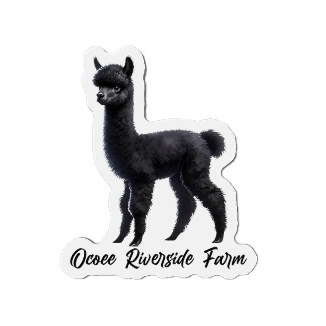 Black Alpaca Die-Cut Magnet 