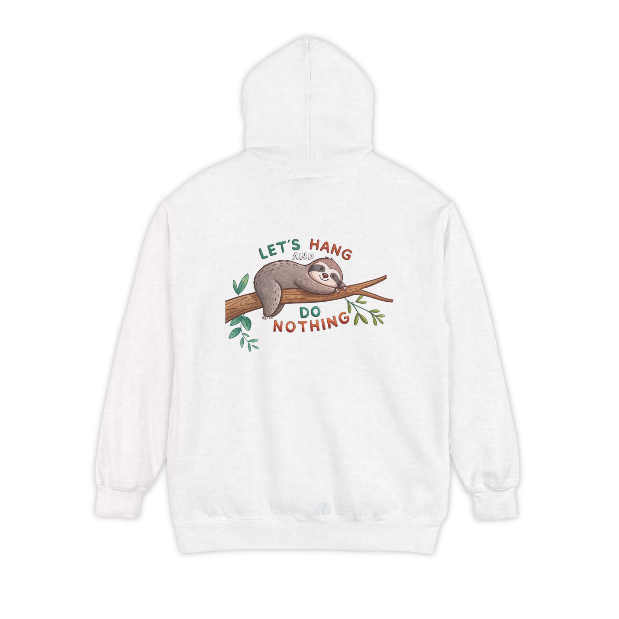 Unisex Hoodie - Let's Hang Sloth Design - Casual Comfort for Nature Lovers