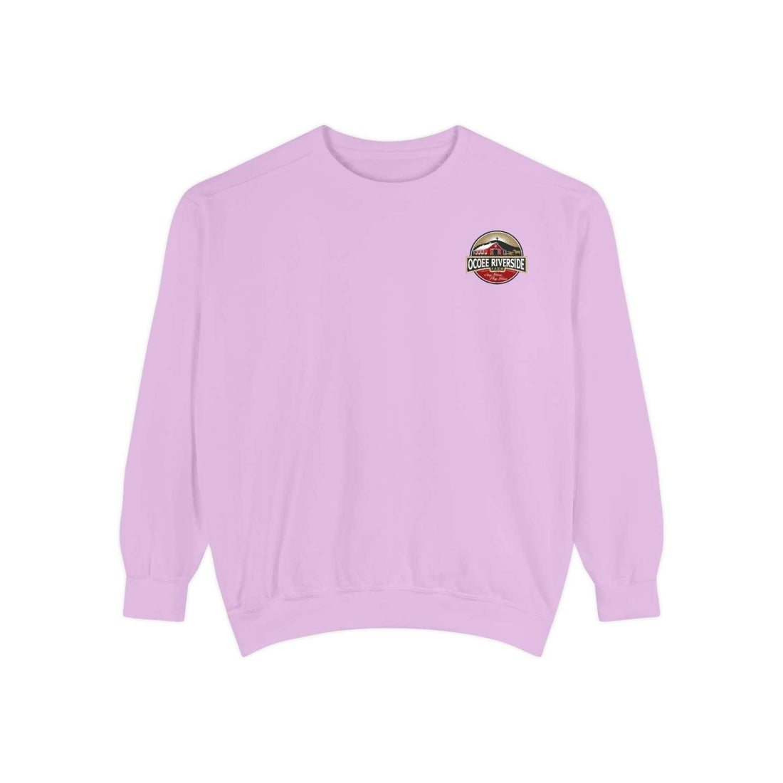 Pink Farmhouse Cow Sweatshirt with Dolly the Red Bow Cow logo, cozy and stylish.