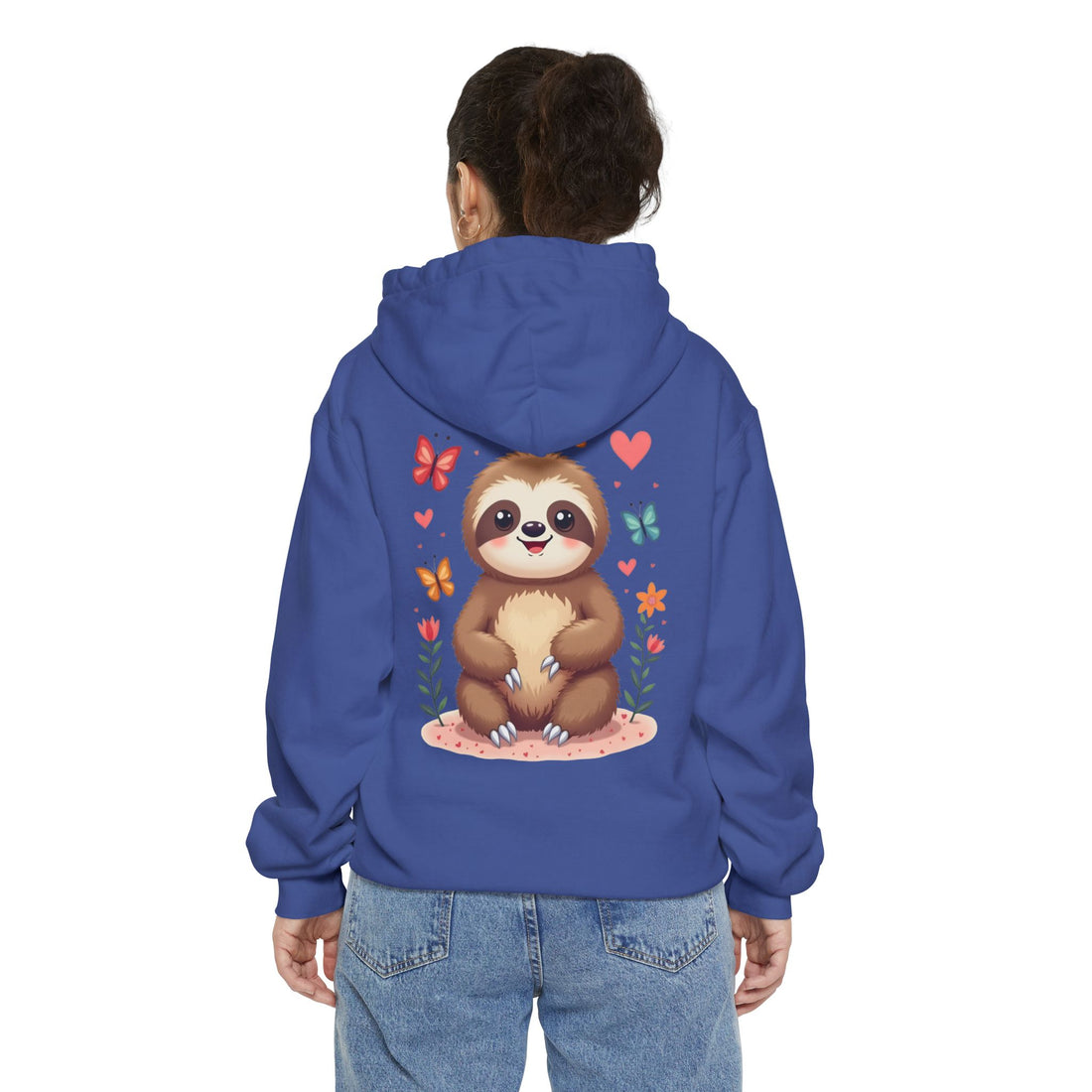 Cute Sloth Unisex Garment-Dyed Hoodie for Nature Lovers