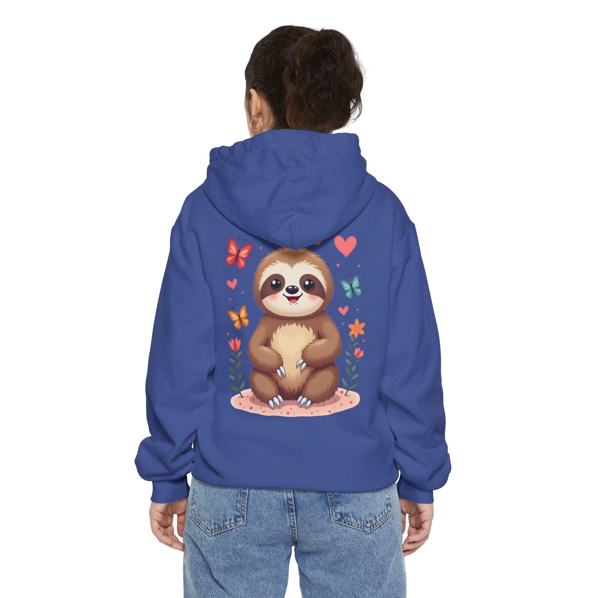 Cute Sloth Garment-Dyed Hoodie