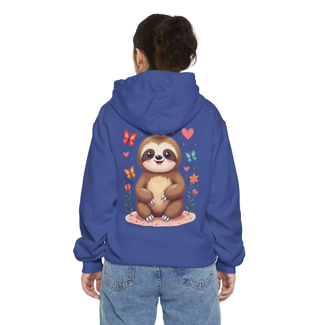 Cute Sloth Garment-Dyed Hoodie