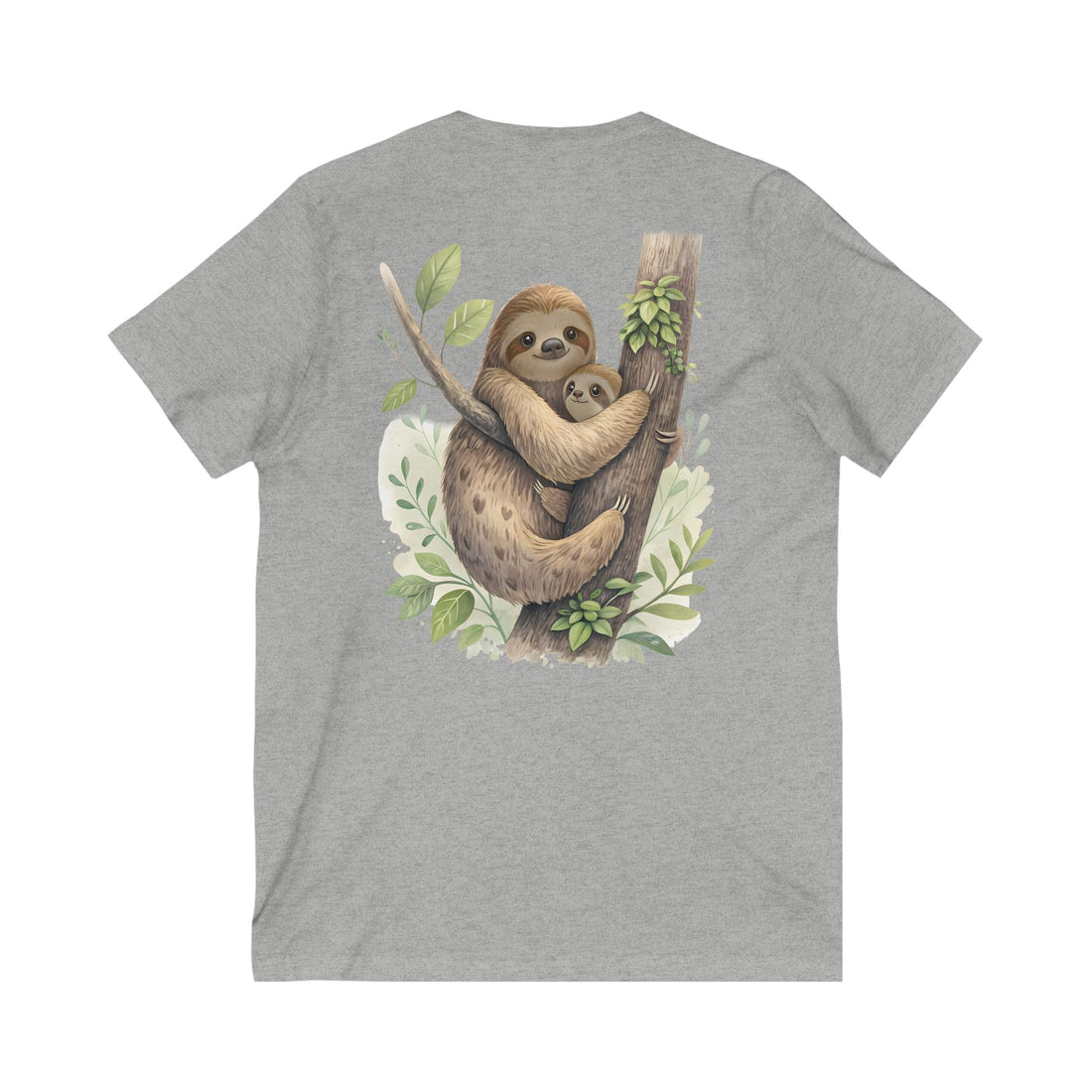 Cute Sloth Hug V-Neck T-Shirt