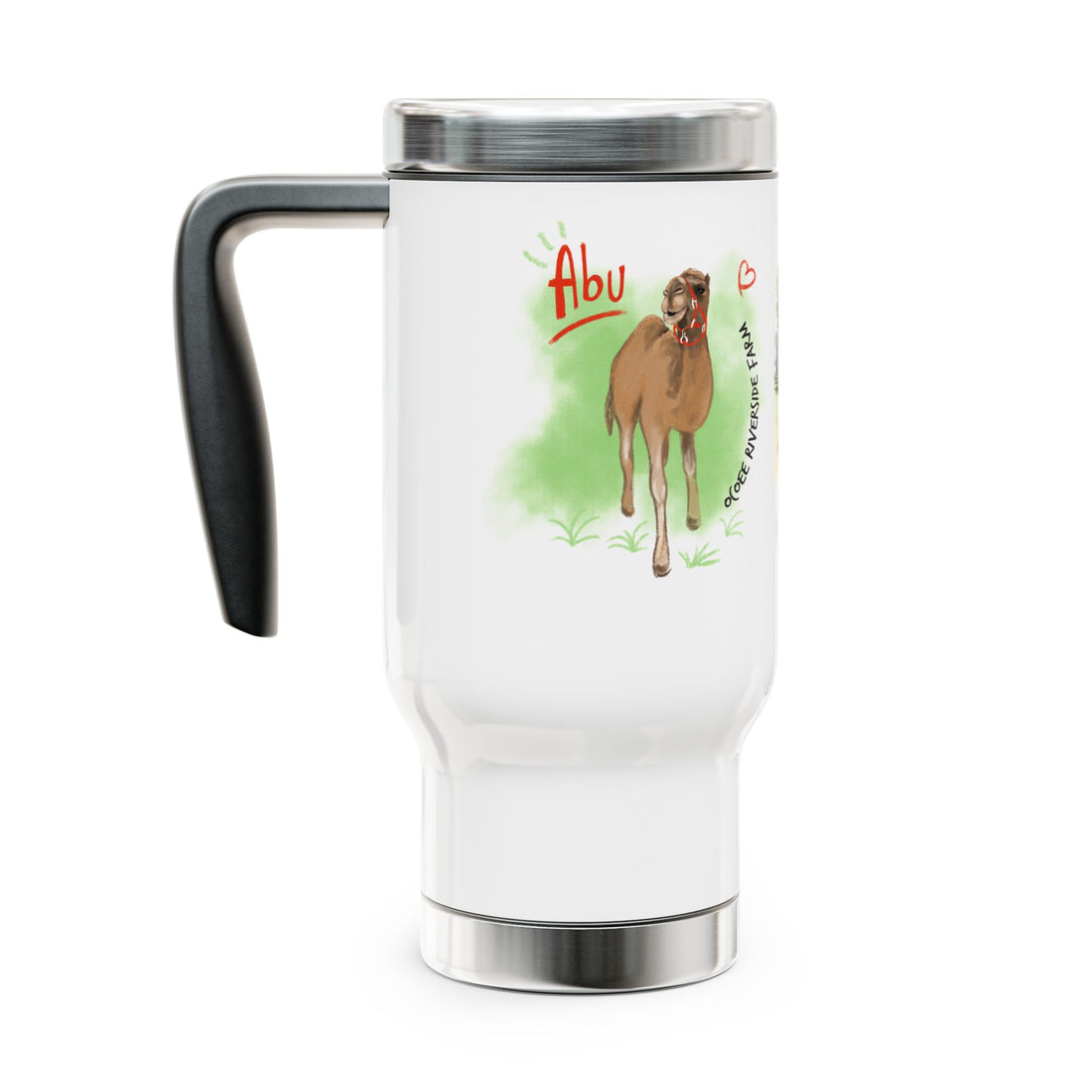 Personalized Stainless Steel Travel Mug - Farm Animal Design, 14oz