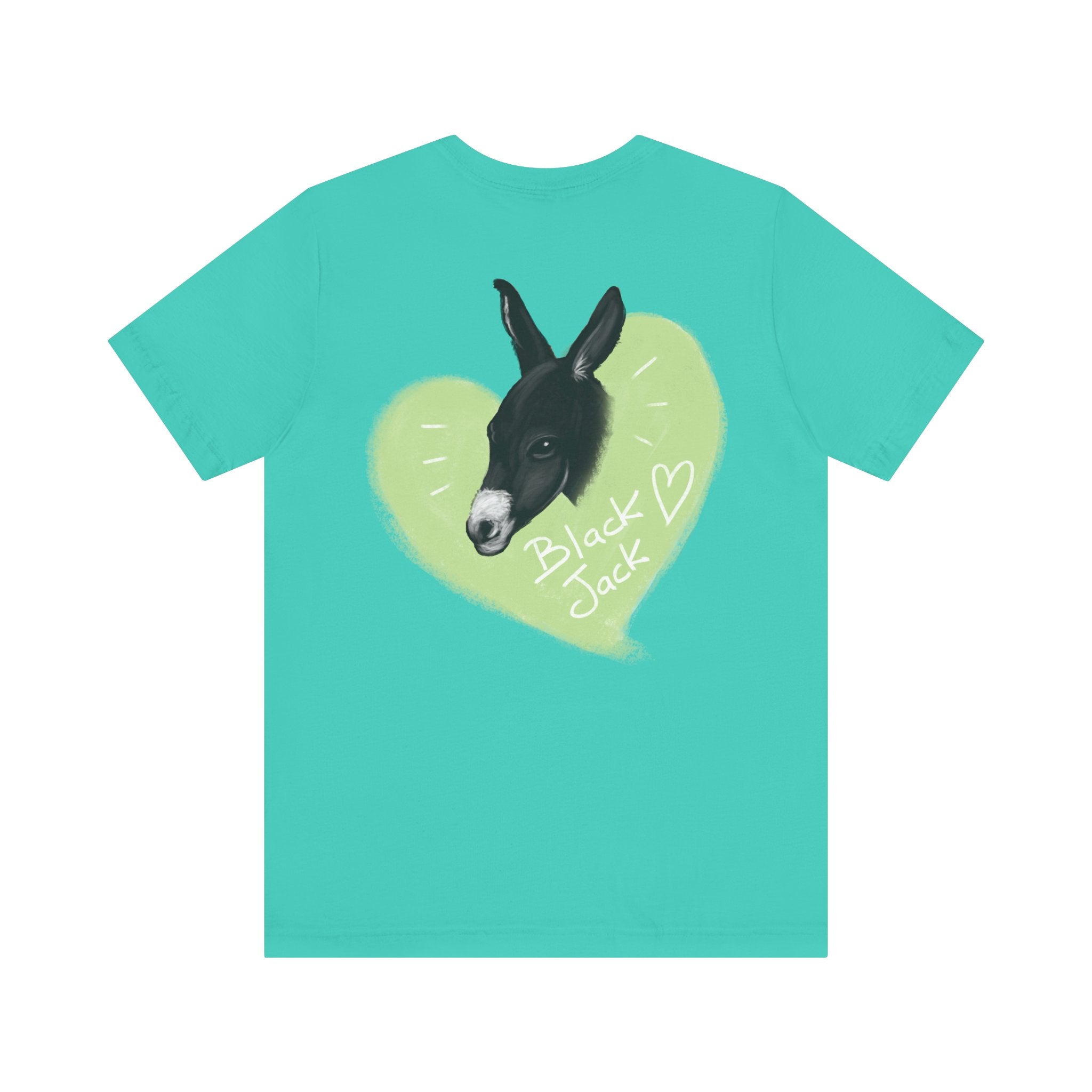 A donkey featuring the words "Black Jack" prominently displayed on its side at Ocoee Riverside Farm T-Shirt