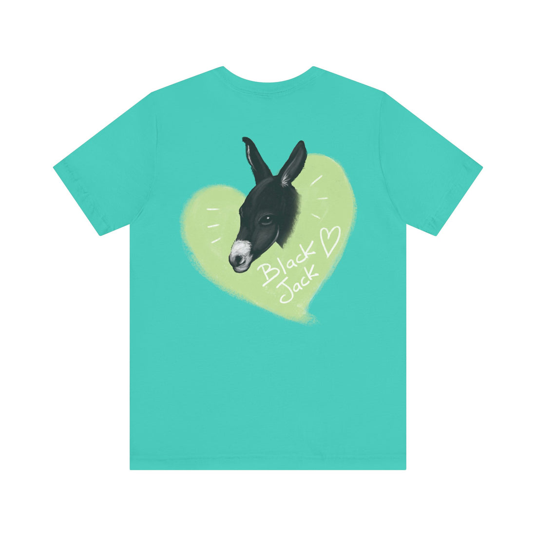 A donkey featuring the words "Black Jack" prominently displayed on its side at Ocoee Riverside Farm T-Shirt