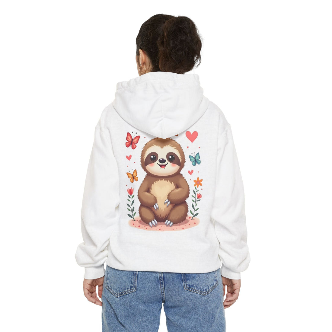 Cute Sloth Garment-Dyed Hoodie