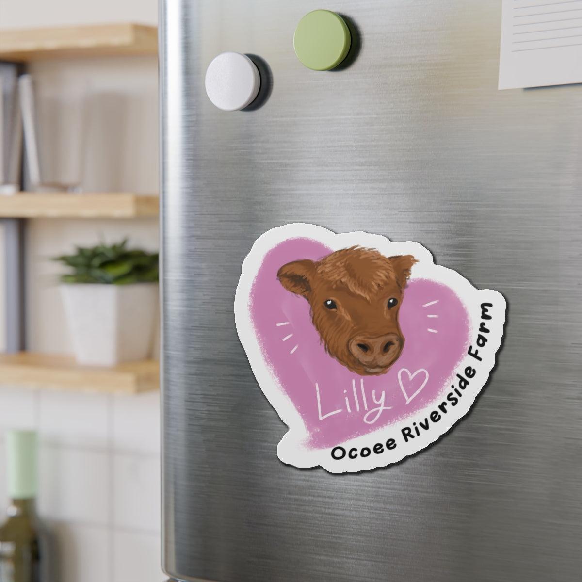 Farm Animal Die-Cut Magnet with adorable cow design on fridge door for home and office decor