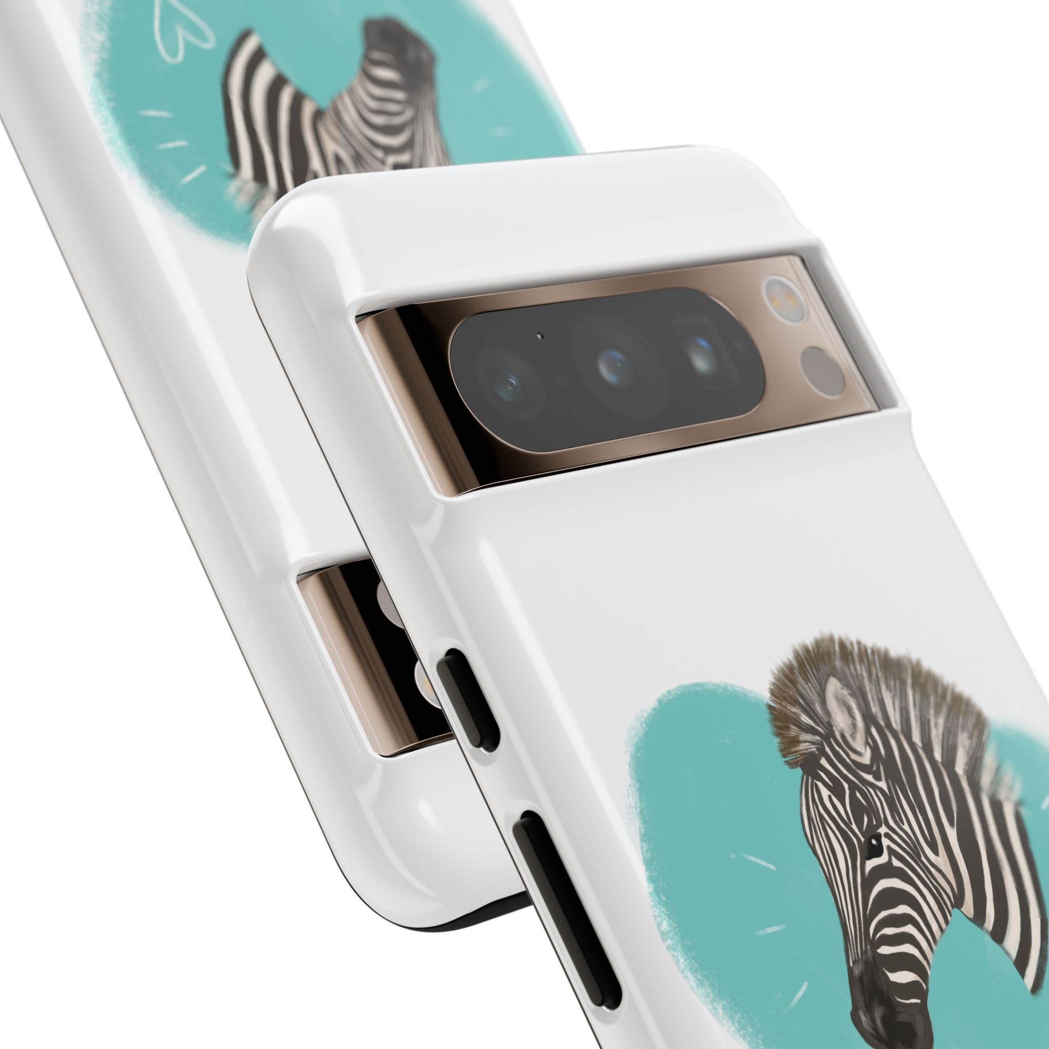 A zebra adorned with the word "Marty" creatively integrated into its stripes at Ocoee Riverside Farm Phone Case