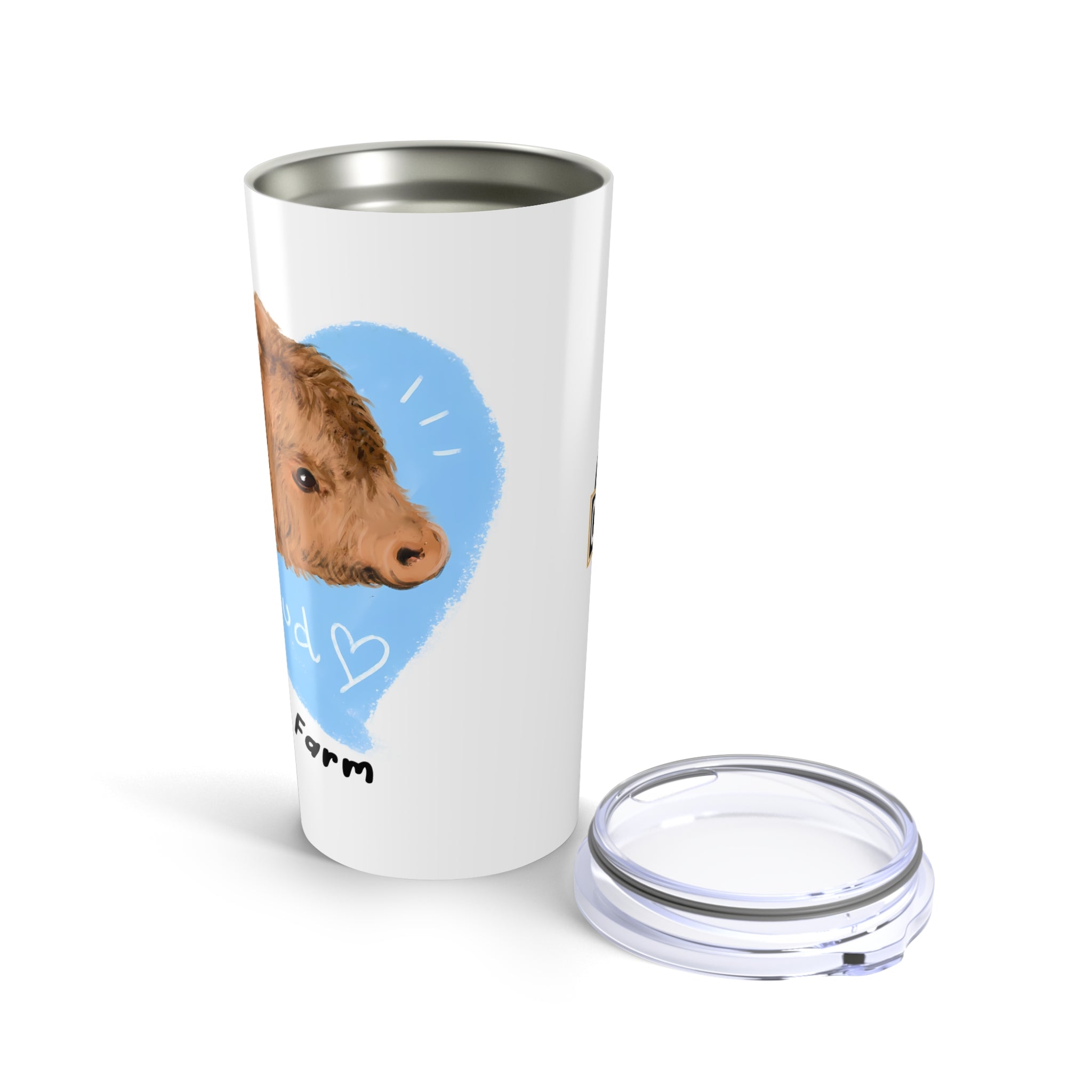 Custom 20oz Tumbler - Riverside Farm Cute Cow Design