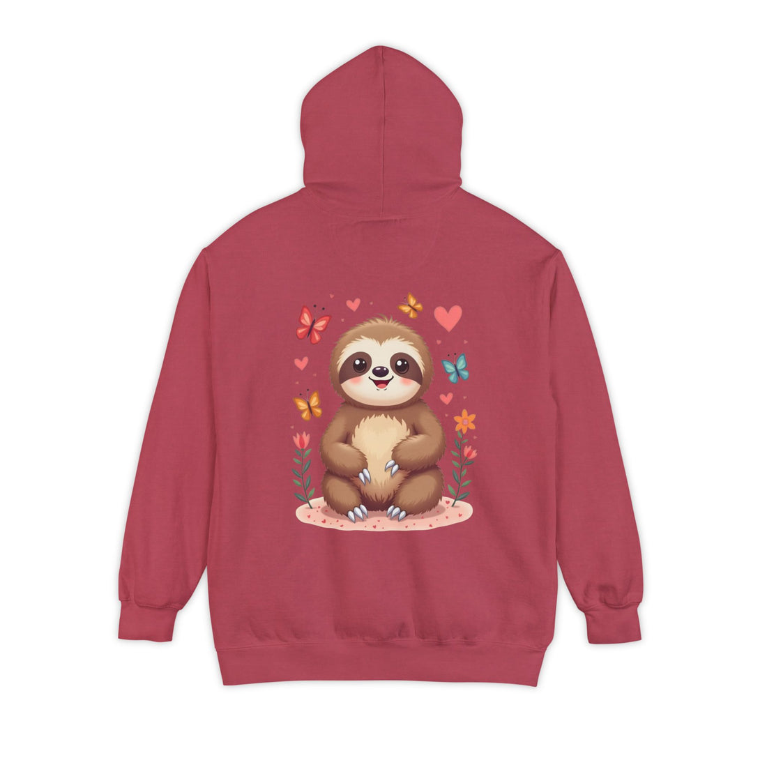 Cute Sloth Unisex Garment-Dyed Hoodie for Nature Lovers