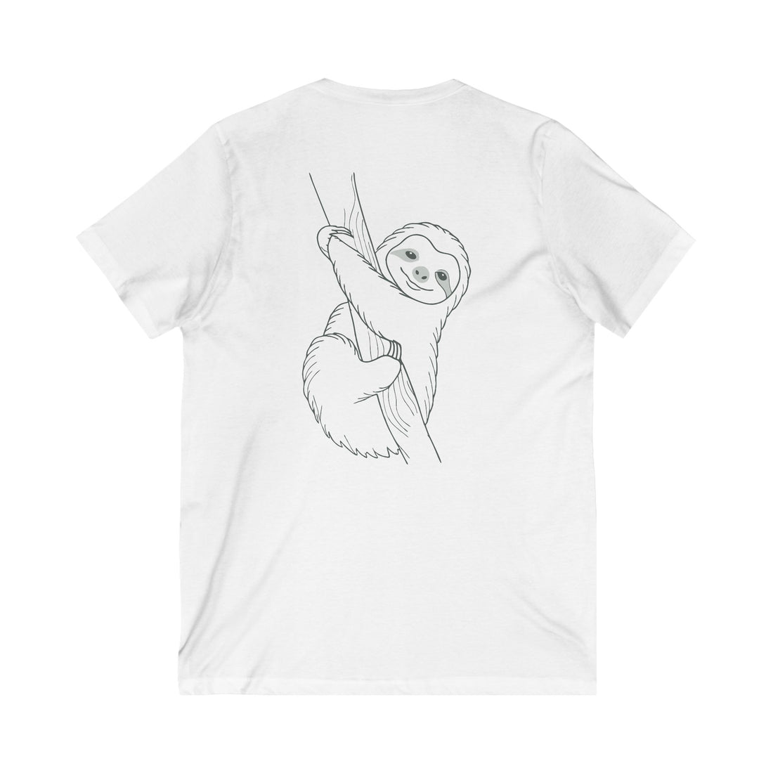 Cute Sloth V-Neck Tee - Unisex Jersey T-Shirt for Animal Lovers