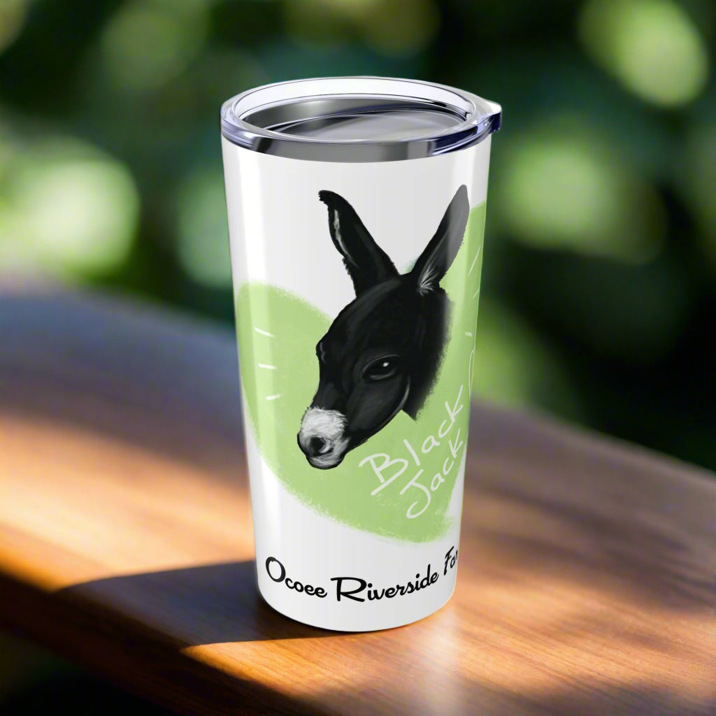 Custom 20oz Tumbler - Riverside Farm Donkey Design