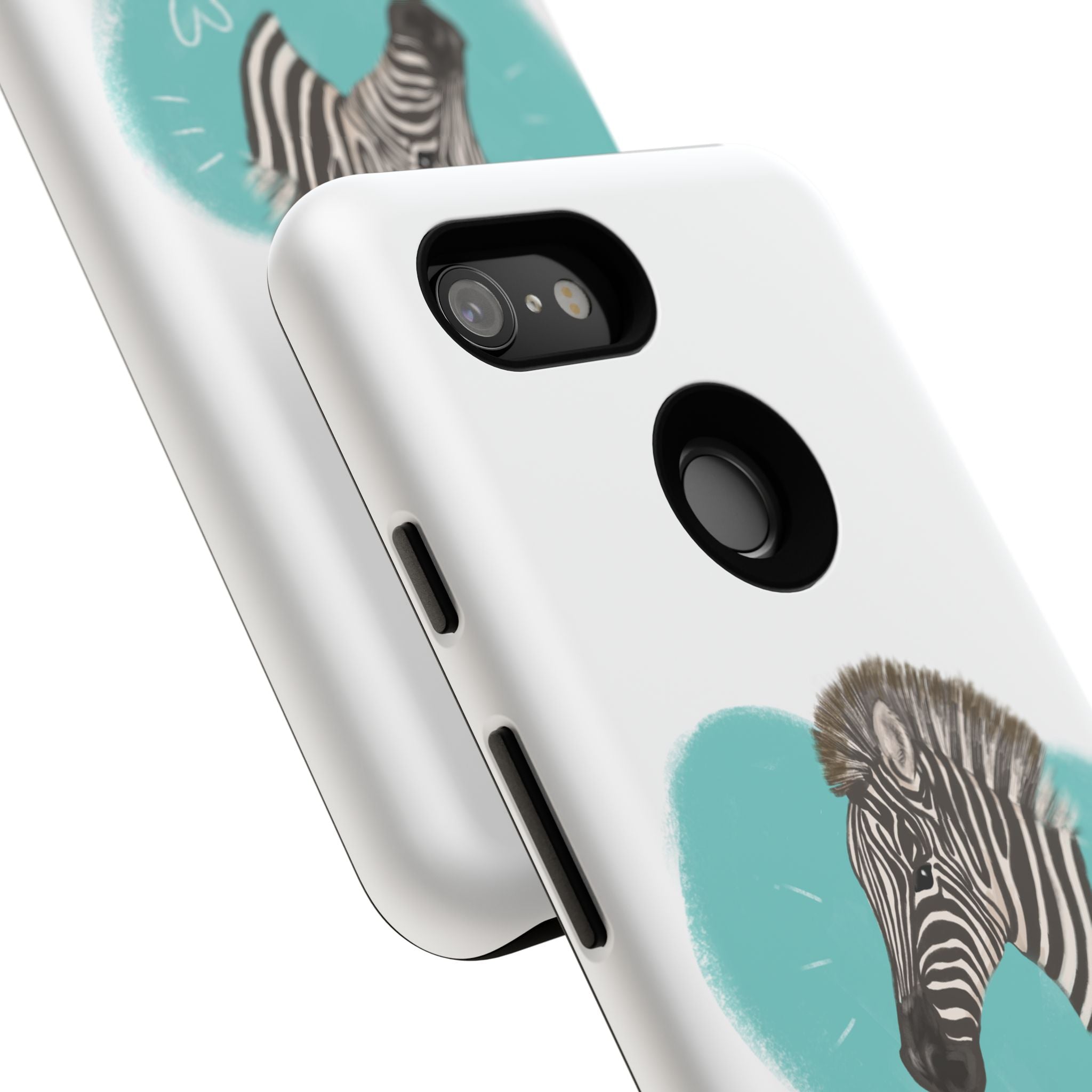 A zebra adorned with the word "Marty" creatively integrated into its stripes at Ocoee Riverside Farm Phone Case