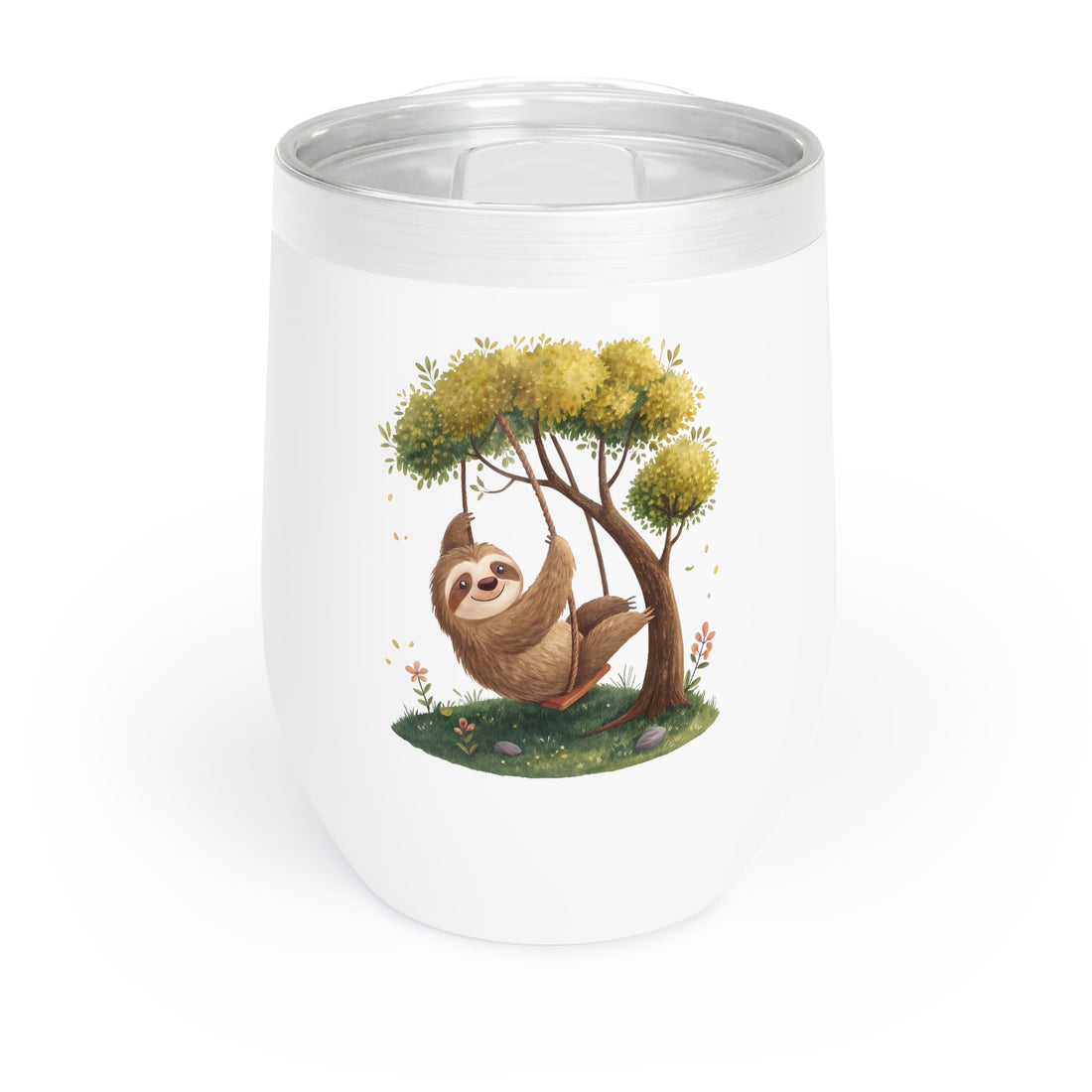 Chill Wine Tumbler with Sloth Design - Perfect for Relaxing Moments