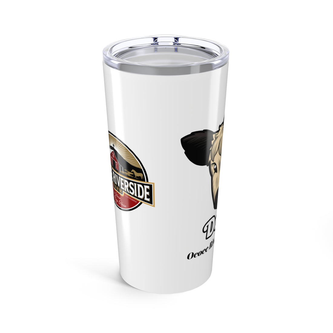 Custom 20oz Tumbler - Riverside Farm Cute Cow Design