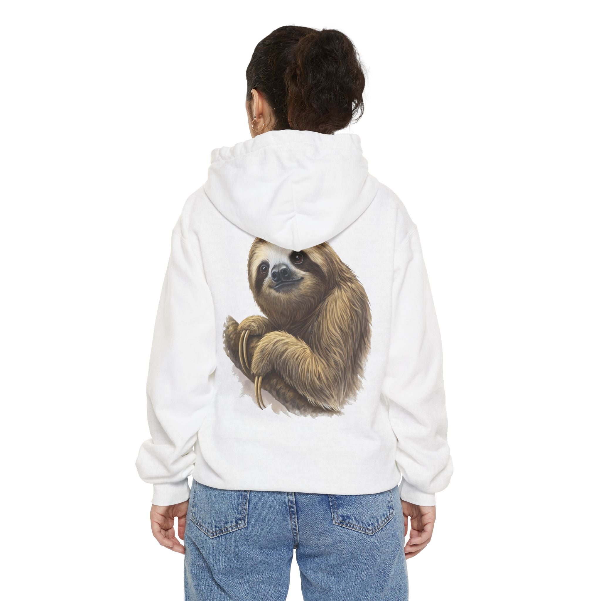 Cozy Sloth Hoodie - Unisex Garment-Dyed Sweatshirt for Nature Lovers