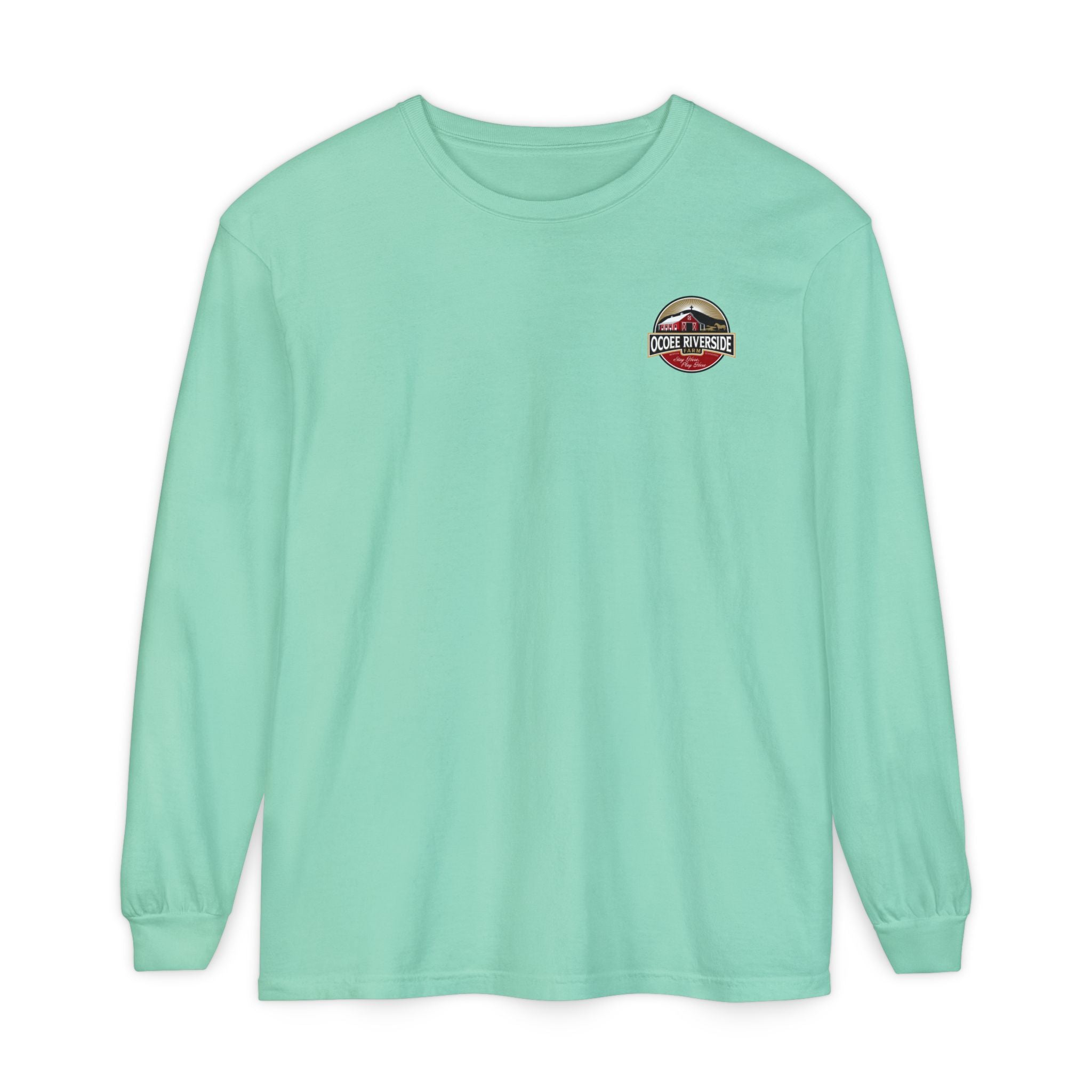 Unisex Garment-Dyed Long Sleeve T-Shirt with Cow Design - Perfect for Animal Lovers