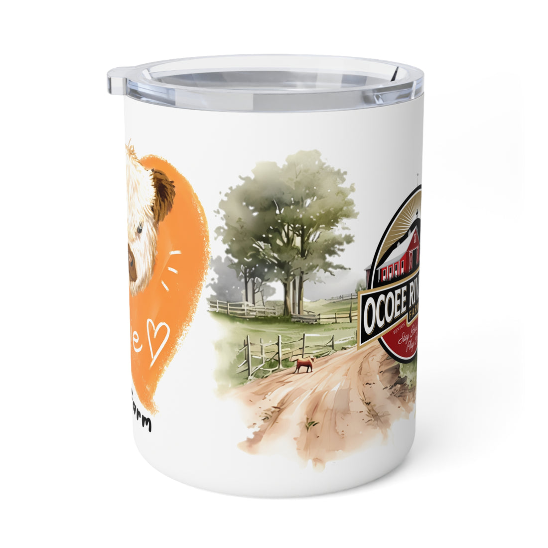 Rustic Farmhouse Insulated Coffee Mug - 10oz with Whimsical Artwork