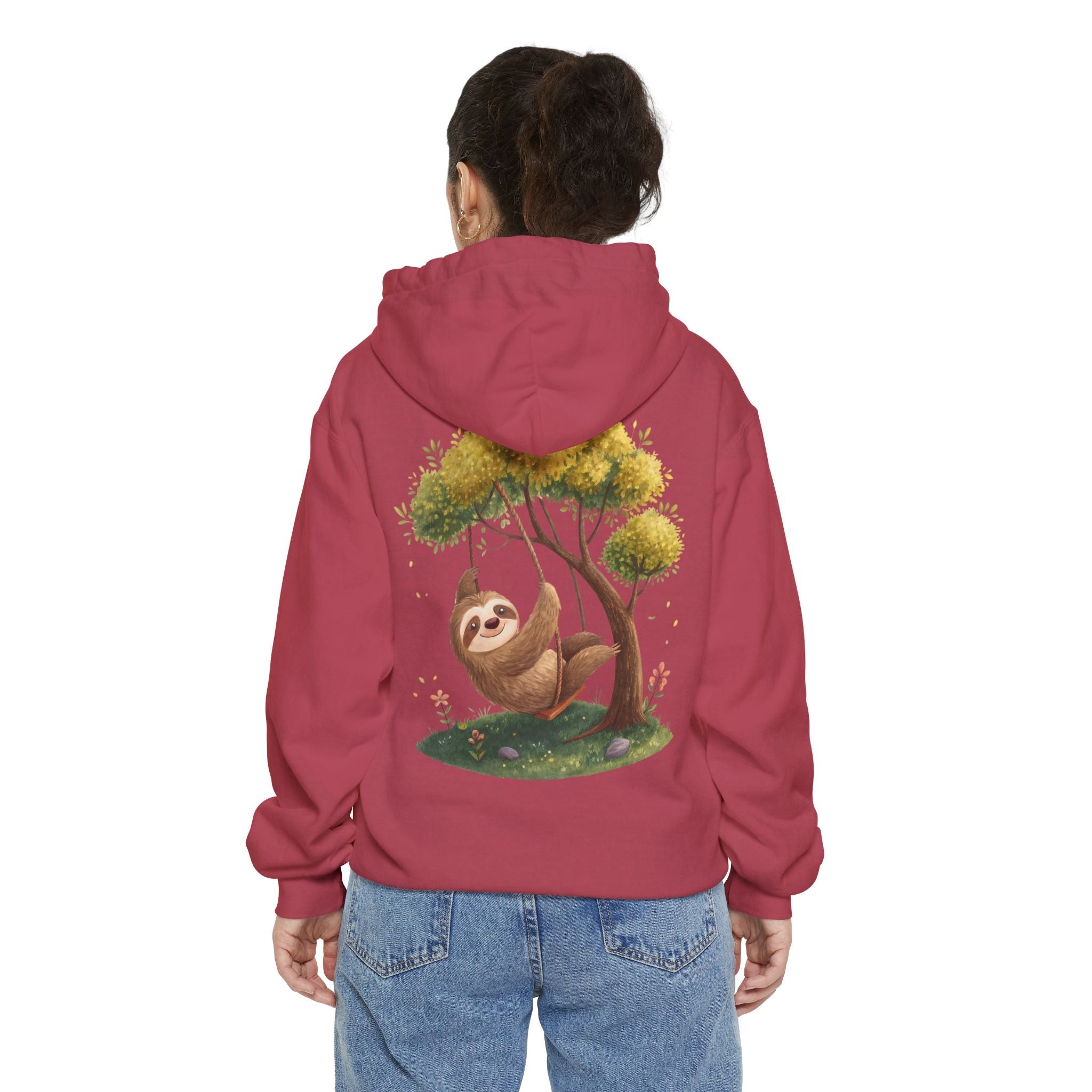 Cute Sloth Garment-Dyed Hoodie