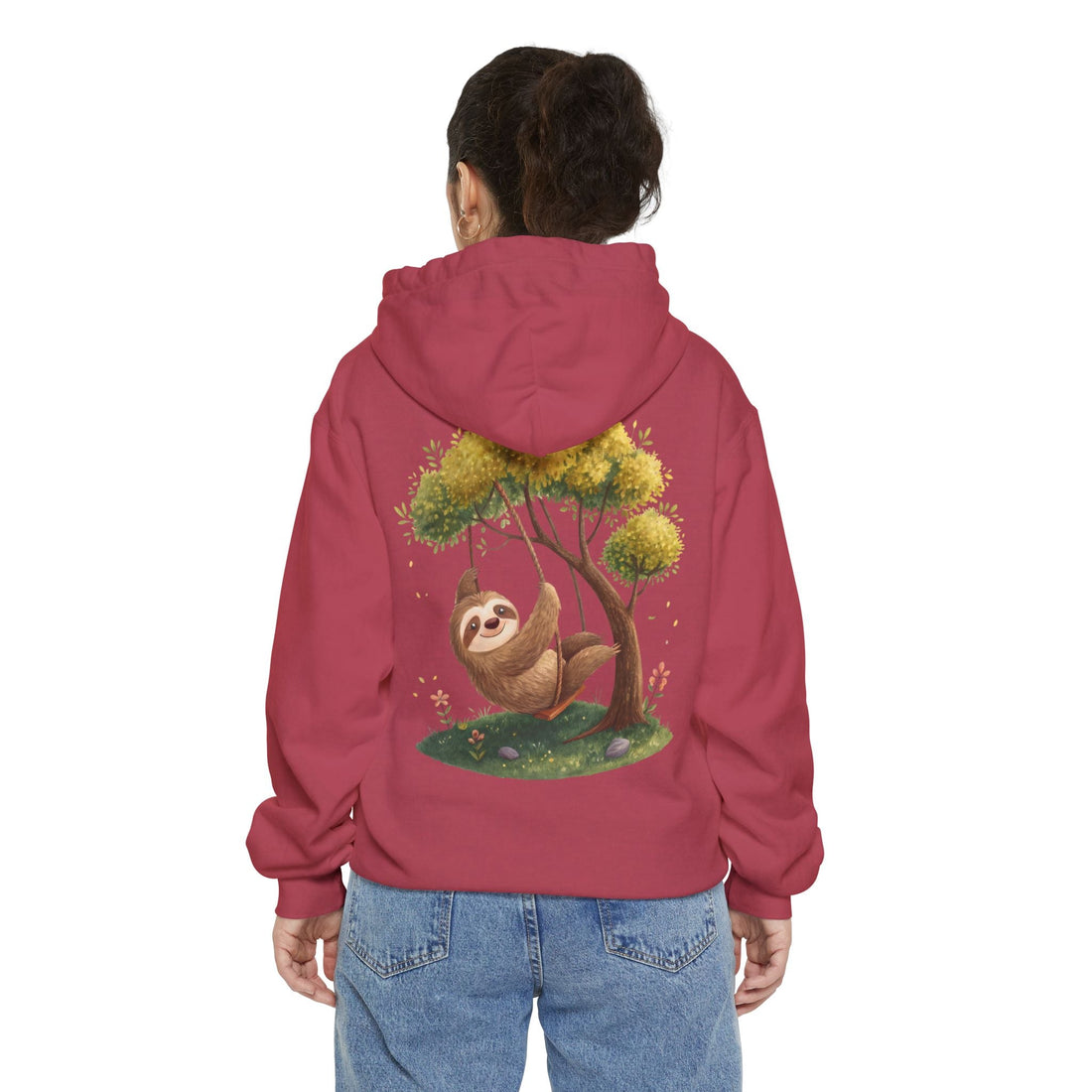Cute Sloth Garment-Dyed Hoodie